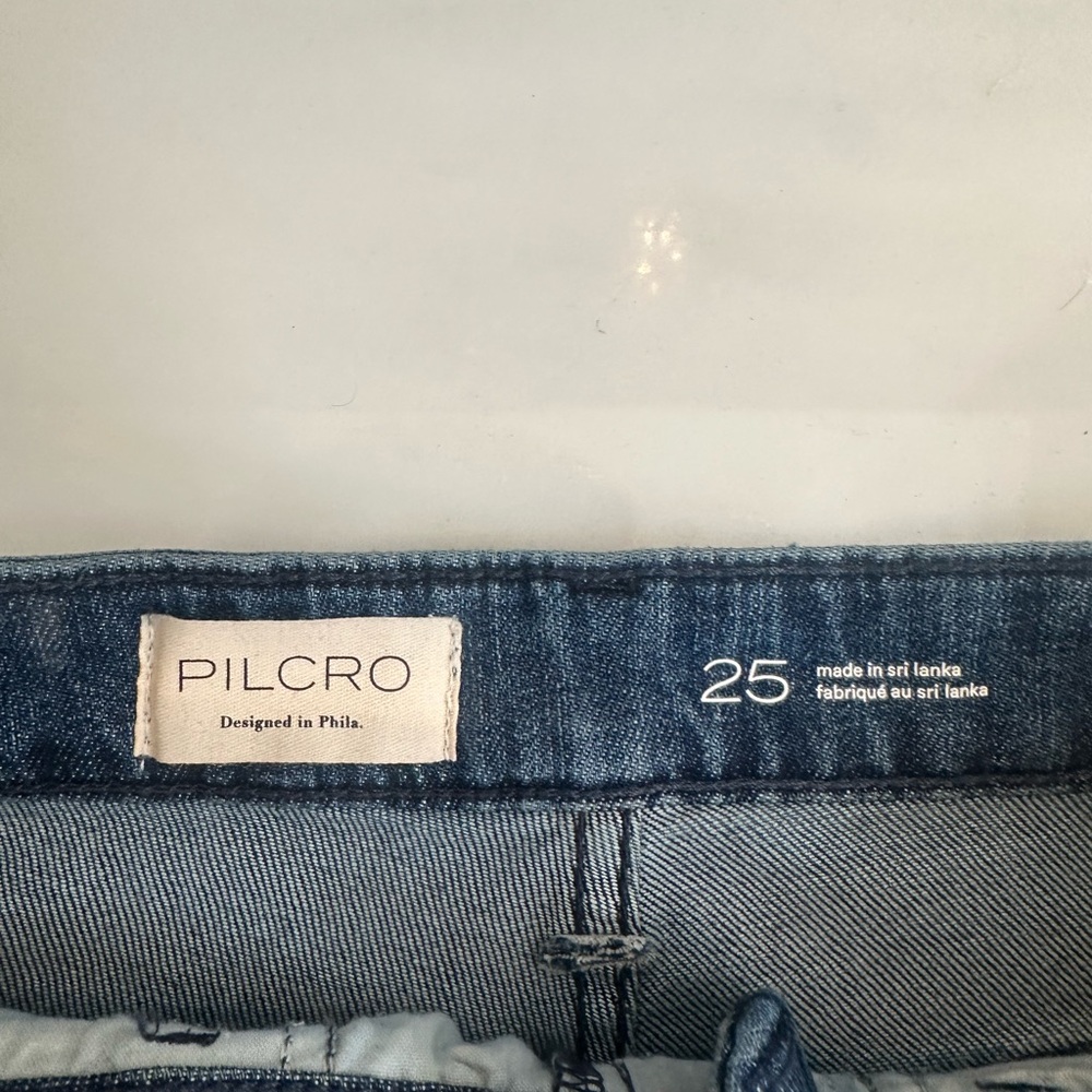 Pilcro Metallic Blue Wide-Leg Jeans - Picture 3 of 8